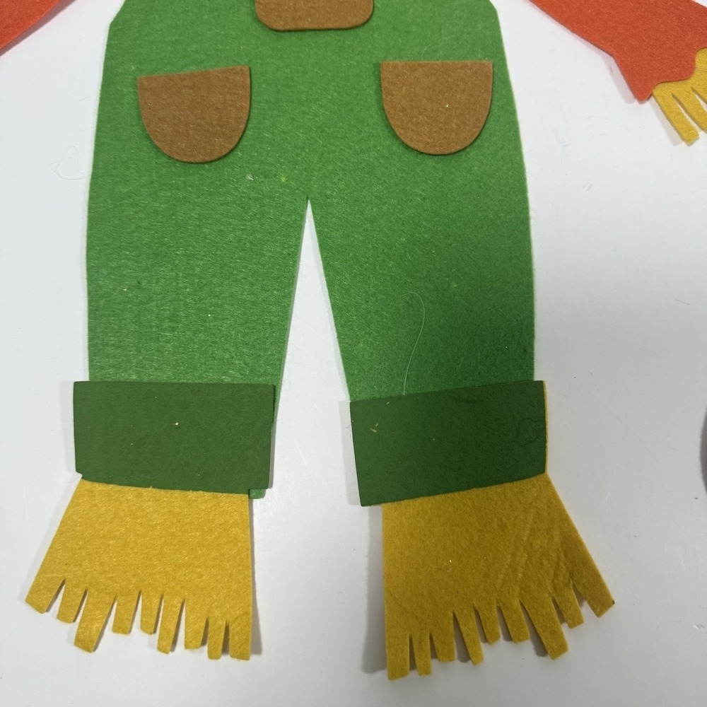 Unbranded Halloween Decor Set Multicolor Felt Scarecrow Pumpkin Trio - Picture 4 of 16